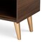 Baxton Studio Landen Mid-Century Modern Walnut Brown and Gold Finished Wood 2-Door Entryway Shoe storage Cabinet 174-10958-Zoro - alternate 6